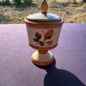Vintage Italian Hand Painted Ceramic Pedestal Made in Italy